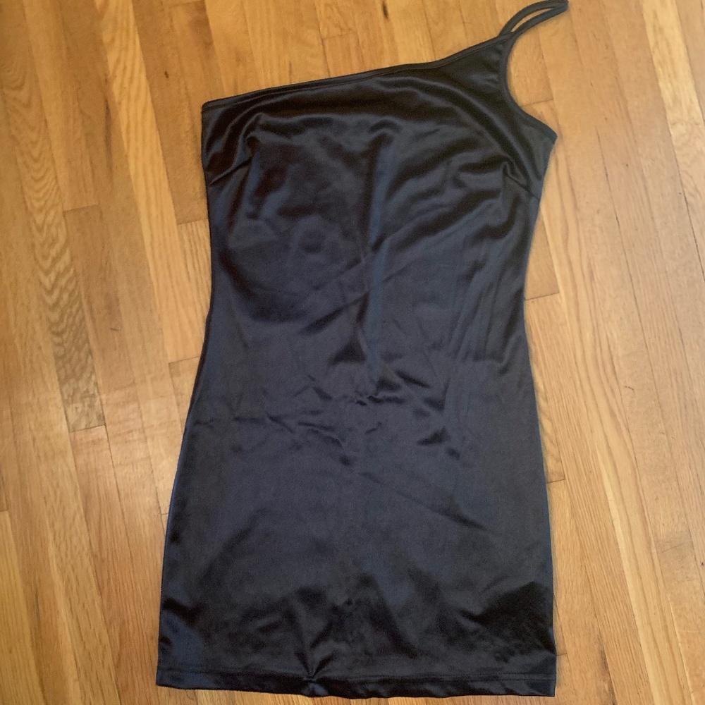1 strap Black skin tight Dress